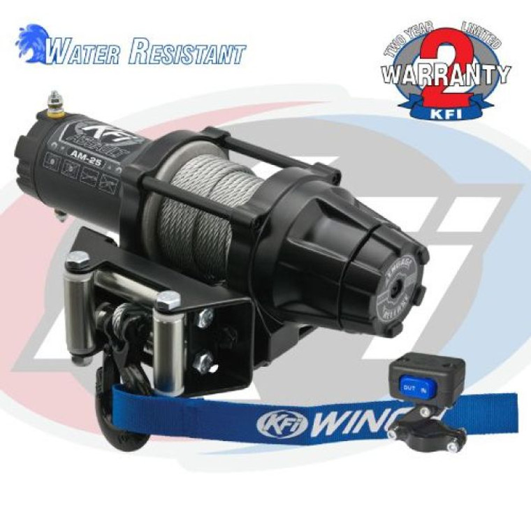 Kfi Products - Kfi Assault Series 2500lb Winch - Metal Cable - AM-25
