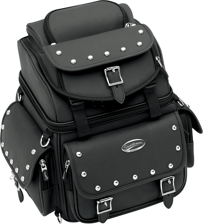 Saddlemen - Sissy Bar Bag - BR1800EXS Combination Backrest, Backseat, and Sissy Bar Bag - 3515-0119