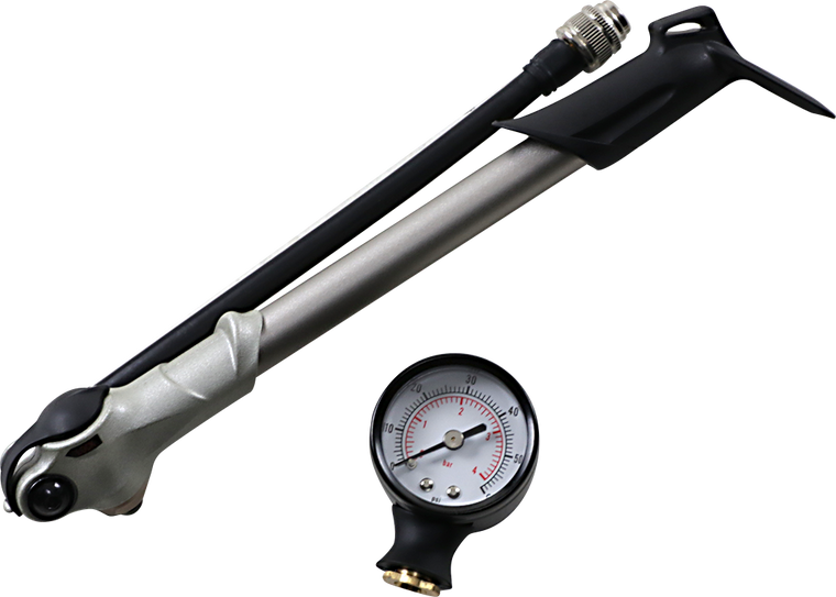 Drag Specialties - Air Pump with Gauge - 0-60 - Hi-Pressure Shock Pump - 420027