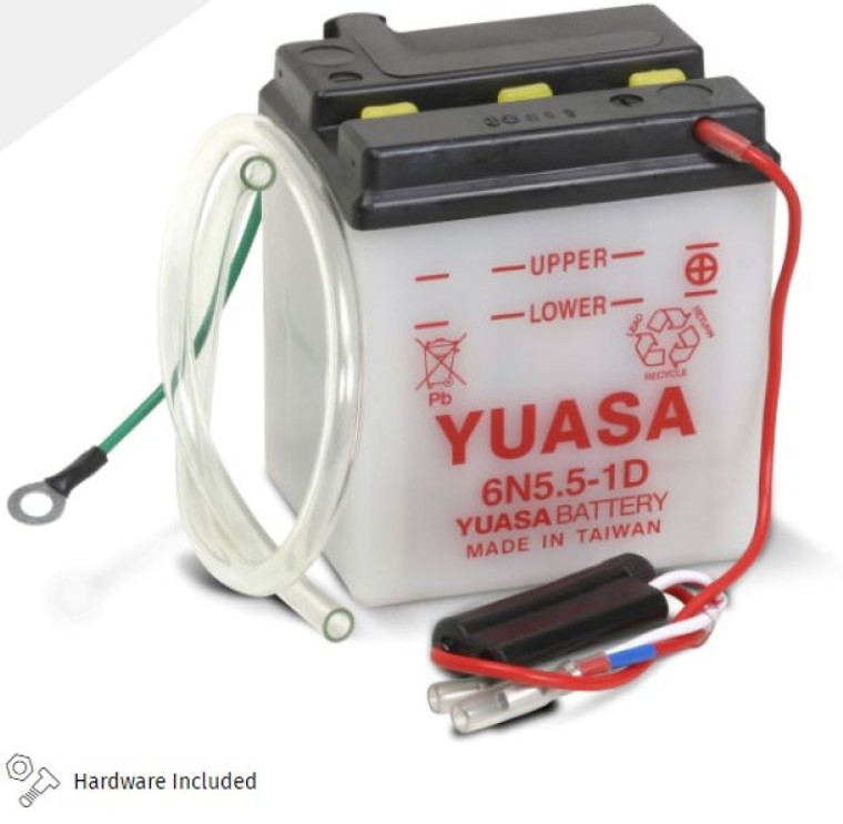 Yuasa - Conventional 6n5.5-1d 6 Volt Battery - YUAM2655B Yuasa - Conventional 6n5.5-1d 6 Volt Battery - YUAM2655B