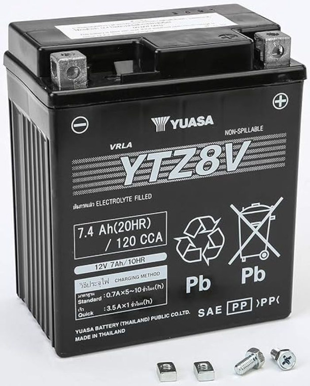 Yuasa - Ytz8v Factory Activated Maintenance Free 12 Volt Battery - YUAM728ZV Yuasa - Ytz8v Factory Activated Maintenance Free 12 Volt Battery - YUAM728ZV