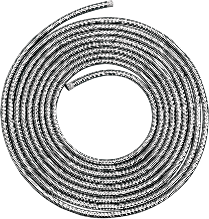 Drag Specialties - Braided Oil/Fuel Line - Stainless Steel - 5/16" - 3' - Stainless Steel Braided Hose - 096606-HC9