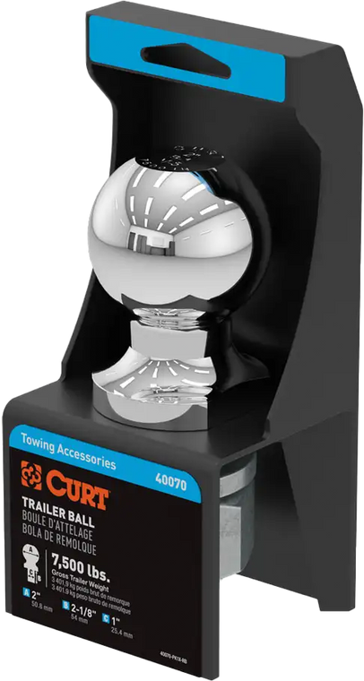 Curt - 2 X 1 X 2 1/8 Hitch Ball Pkgd - 40070