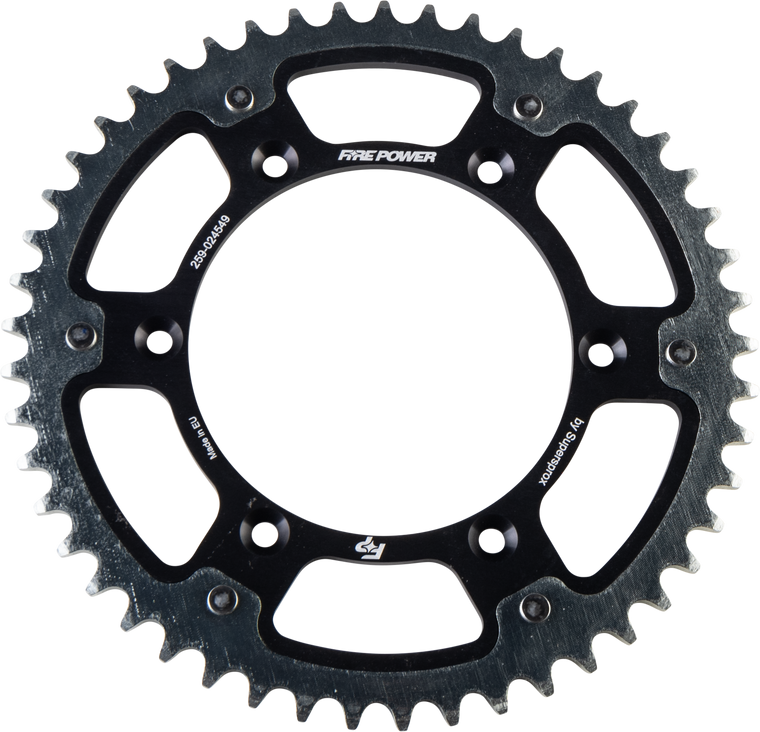 Fire Power - Rear Sprocket Hybrid 49t Blk/sil - FPH-245-49-BLK