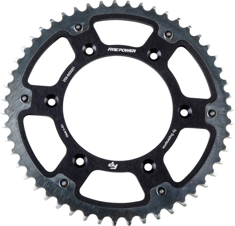 Fire Power - Rear Sprocket Hybrid 51t Blk/sil - FPH-8000-51-BLK