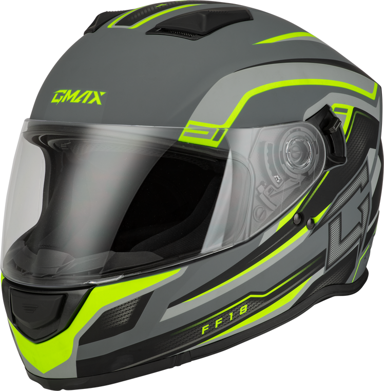 Gmax - Ff-18 Drift Helmet Matte Grey/hi-viz 2x - F1181338