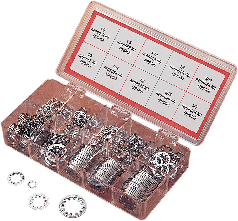 Drag Specialties - Washer Kit-  Inside Star - Chrome - Inside Star Washer Assortment - MK240