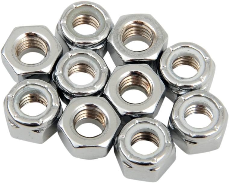 Drag Specialties - Nuts - Nylon - Chrome - 5/16"-18 - Replacement Insert Nuts - MPB275