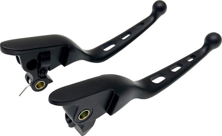 Harddrive - Tri-hole Lever Set Black Flt `21-up Cbl Clutch - 53845
