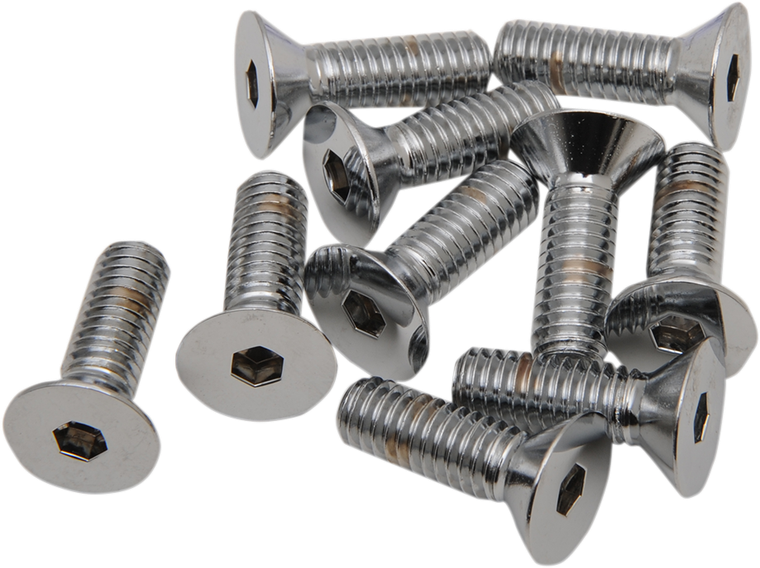 Drag Specialties - 5/16X18X1" Chrome Flat Head - Countersunk Socket-Head Bolts - MPB579