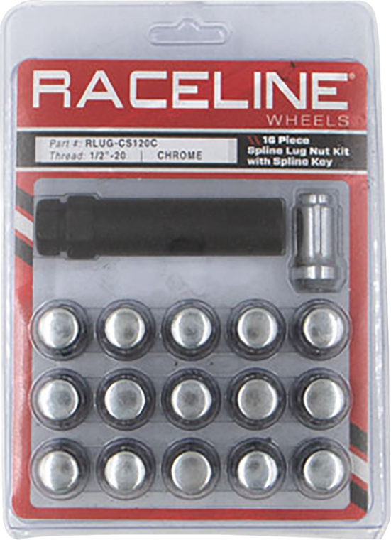 Raceline Wheels - 16pk 1/2 X 20 Spline Cr Cs Pack W/ Key - RLUG-CS120C