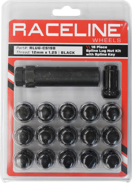Raceline Wheels - 16pk 12x1.25 Spline Blk Cs Pack - RLUG-CS19B Raceline Wheels - 16pk 12x1.25 Spline Blk Cs Pack - RLUG-CS19B