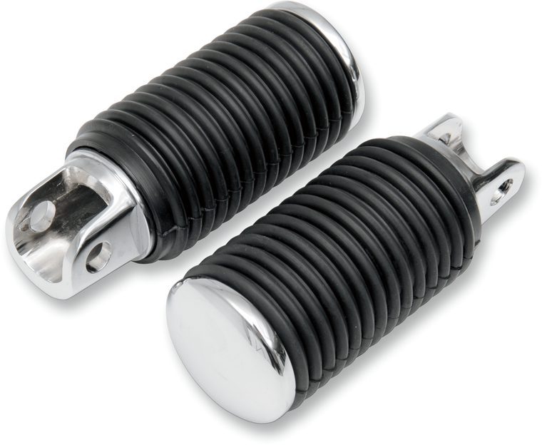 Drag Specialties - Driver Pegs - Rubber - Chrome End - Chrome Footpegs with Rubber Sleeves  Pair - 361541-BC306