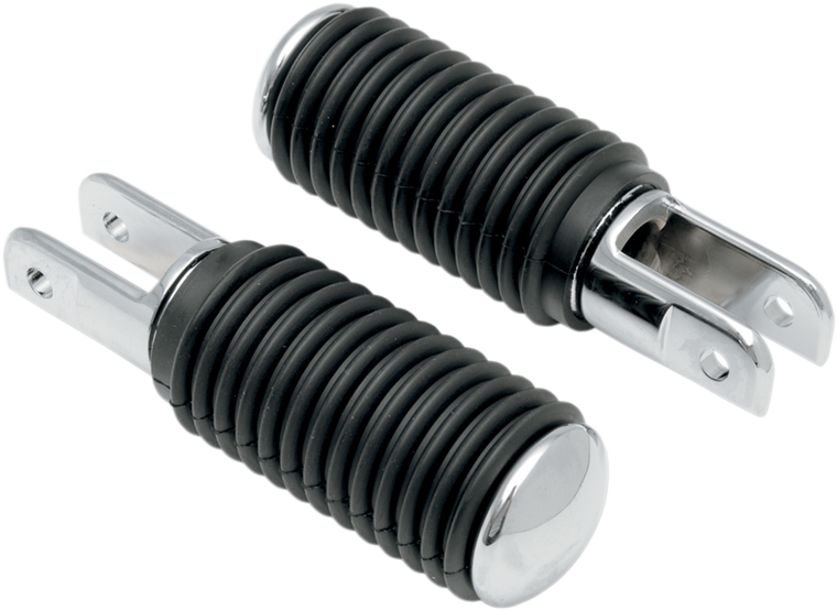 Drag Specialties - 5/8 Mount Pegs - Rubber - Chrome End - Chrome Footpegs with Rubber Sleeves  Pair - 17-0445-BX-LB2