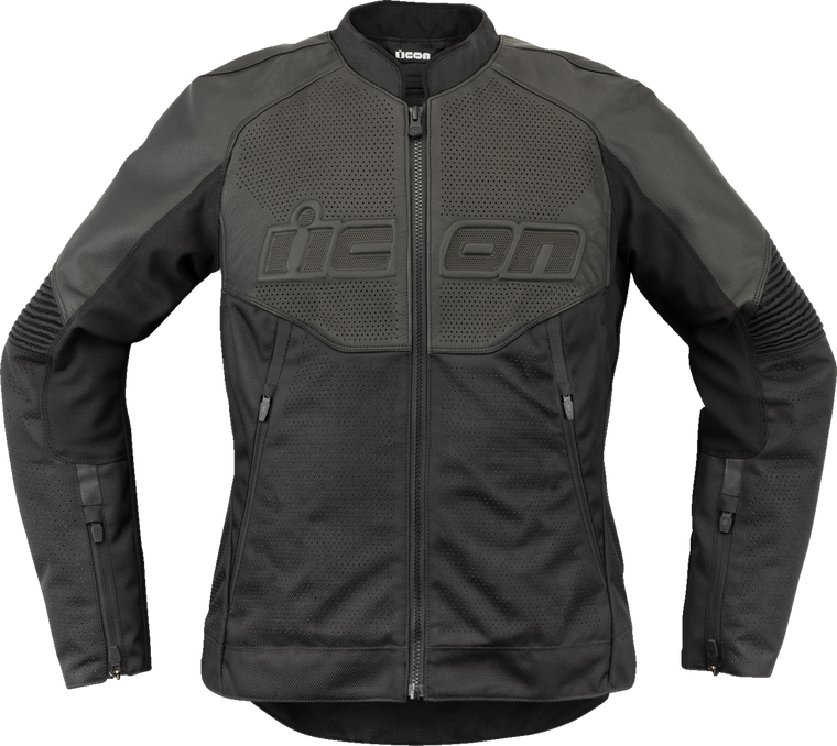 Icon - Jacket Wm Overlord3 Leather Bk 2x -