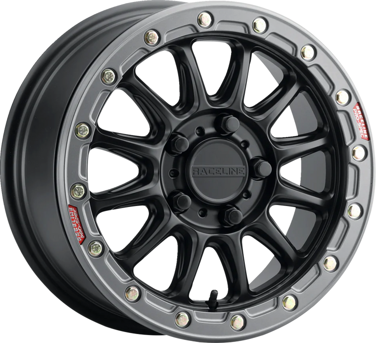 Raceline Wheels - Wheel Alpha Blk W/gm Ring 17x7 4x137 +40 - A14BG-77037+40