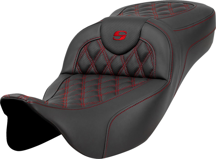 Saddlemen - Seat Roadsofa Ls Ext Rch Red Stitch - A808-07B-184RED