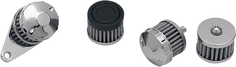 Drag Specialties - Crankcase Filter with Mounting Base - Crankcase Vent Filter Assembly - 35-0312-BC299