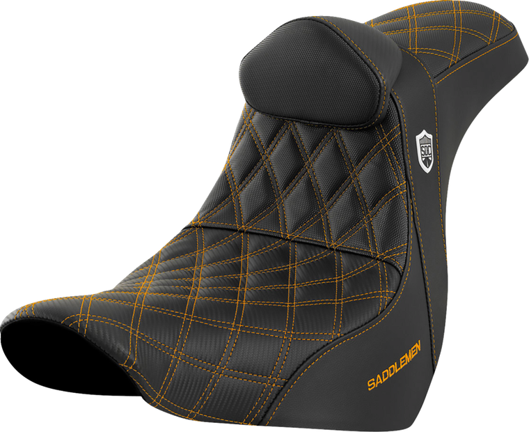 Saddlemen - Seat Sdc Perf Gripper W/br Gold Stitch - SC81829GOLRT