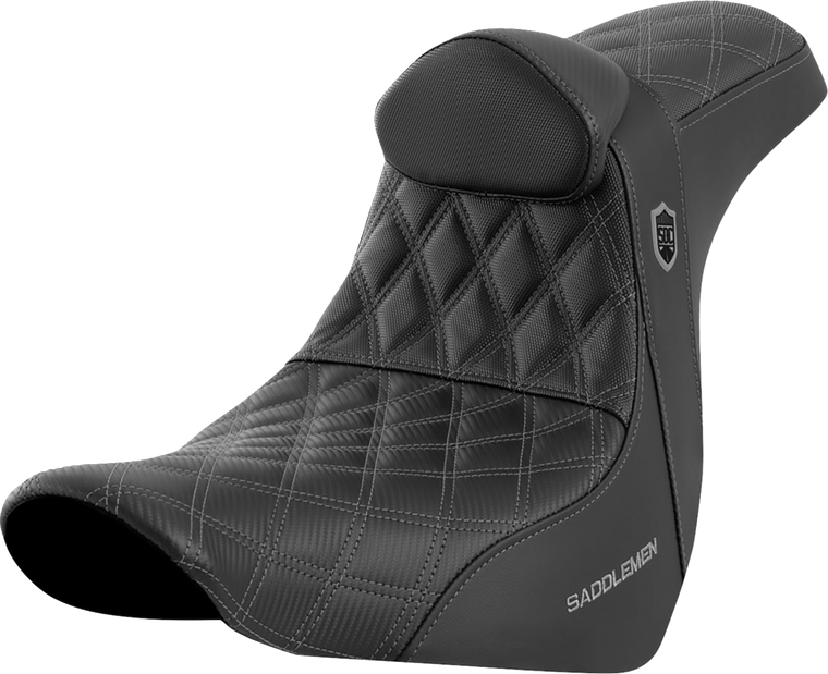 Saddlemen - Seat Sdc Perf Gripper W/br Grey Stitch - SC81829GRERT