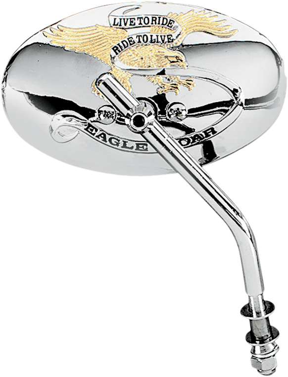 Drag Specialties - 6" Live to Ride Mirror - Oval - Live To Ride Custom Mirrors  Oval - KA-65EG-BC429