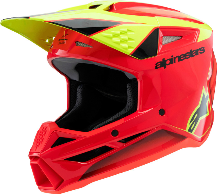 Alpinestars - Sm3 Youth Fray Helmet Rd/ylw Fluo/blk Ym - 8301625-3051-YM