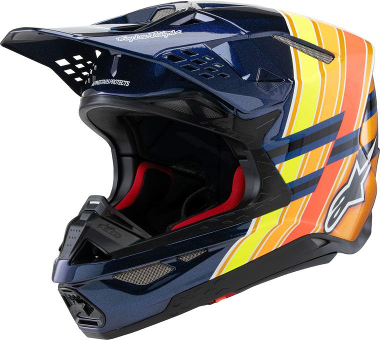 Alpinestars - S-m10 Tld Edition 25 Helmet Drk Blu/org/ylw Fluo/red Sm - 8300225-7156- S