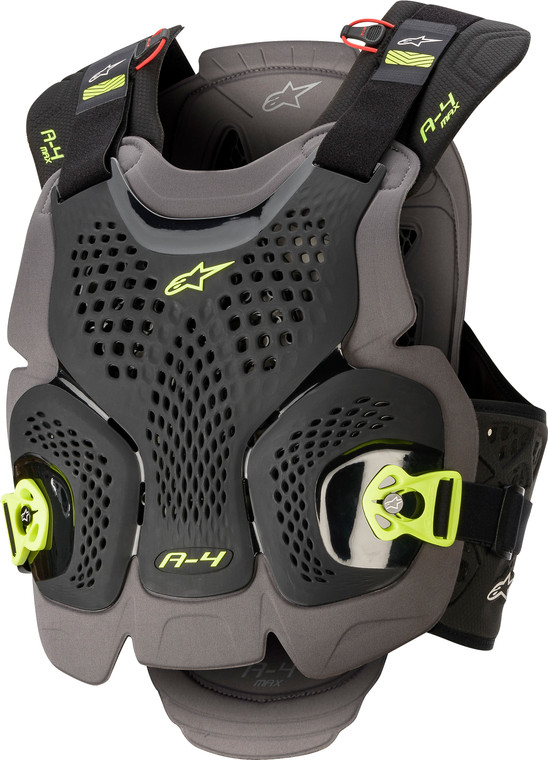 Alpinestars - A-4 Max Chest Protector Blk/anth/fluo Ylw Xl/2x - 6701520-1155-XL/2XL