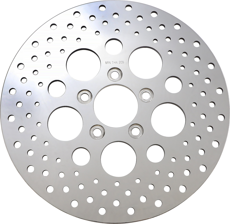 Drag Specialties - Drilled Brake Rotor - Rear - 11.5" - Harley-Davidson - Polished Stainless Steel Drilled Brake Rotor - 060186ASP-BC648