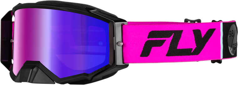 Fly Racing - Zone Pro Goggle Pink/black W/ Iridescent Red Mir/smk Lens - 37-5190