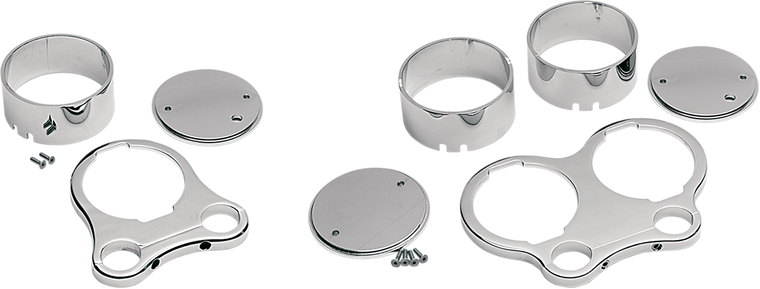 Drag Specialties - 1.25" T-Bar Single Gauge Mount - Chrome - For '00-'20 OEM Style Gauges - Tee-Bar Gauge Mounts - 373864