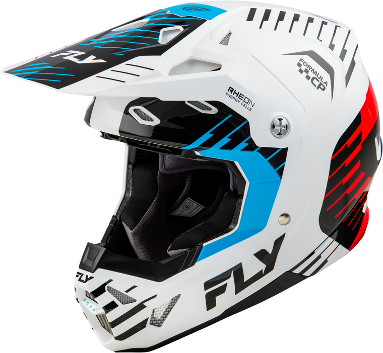 Fly Racing - Youth Formula Cp Slice Helmet White/red/cyan Yl - 73-0052YL Fly Racing - Youth Formula Cp Slice Helmet White/red/cyan Yl - 73-0052YL