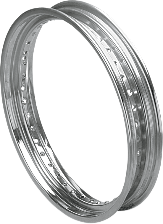 Drag Specialties - Front Rim - Drop-Center - 2.50" x 19" - 40 Hole - Rolled Edge Front Rim - 43018-73-PW-LB1