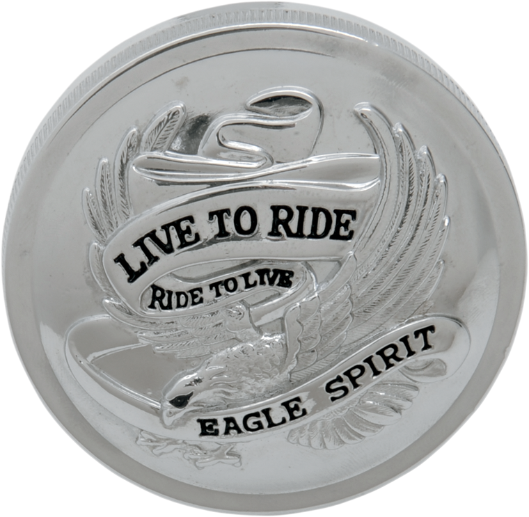 Drag Specialties - Gas Cap - Non-Vented Live To Ride - Chrome - "Live to Ride" Gas Cap  Non-Vented - 72643