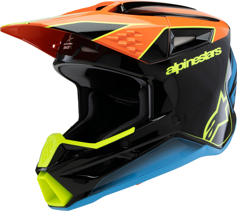 Alpinestars - Helmet Youth S-m3 Fray Blk/or/yel Fluo Gloss Ece06/dot Ym - 8301625-1455-YM