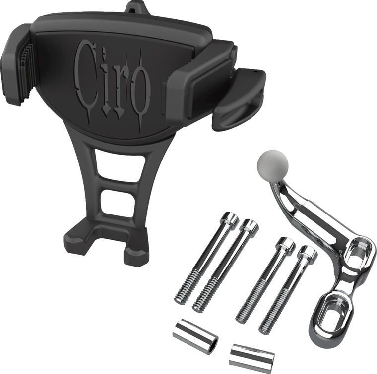 Ciro - Holder Phone Constrictor Black, Offset Perch Mount Chrome - 50350