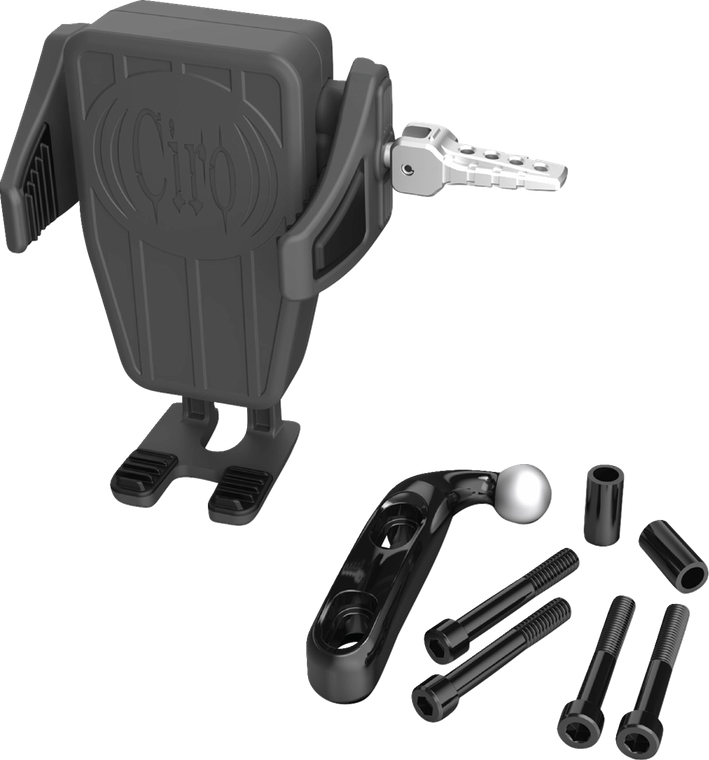 Ciro - Holder Phone Gen 2 Cybercharger Blk, Offset Perch Mount Chr - 55310