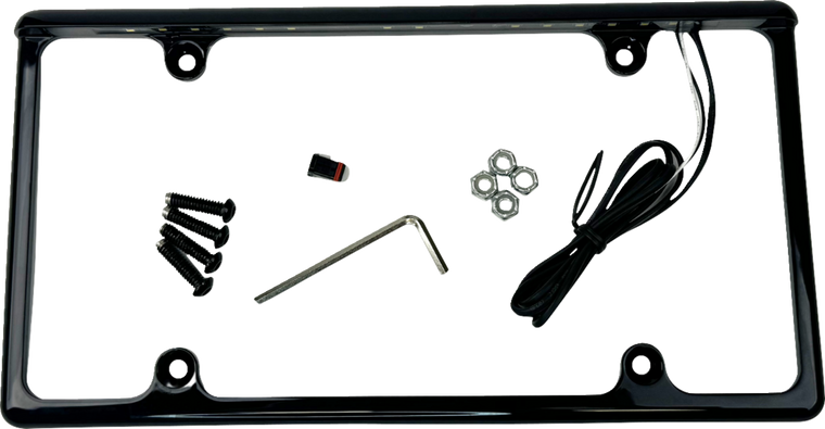 Custom Dynamics - Frame License Led Gloss Black Utv - LPF-AUTO-B