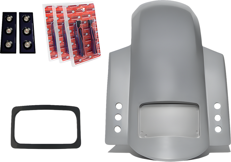 Paul Yaffe Bagger Nation - Fender Rr Shrt Sprt W/blk Plate Frame & Thndr Pod Taillght - RF-SSTH P-R-B