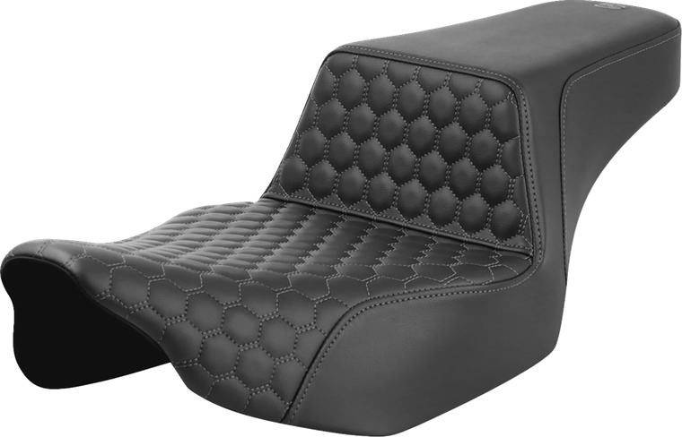 Saddlemen - Seat Step Up Ext Rch Hc Front Grey Stitch - 823-07-17802