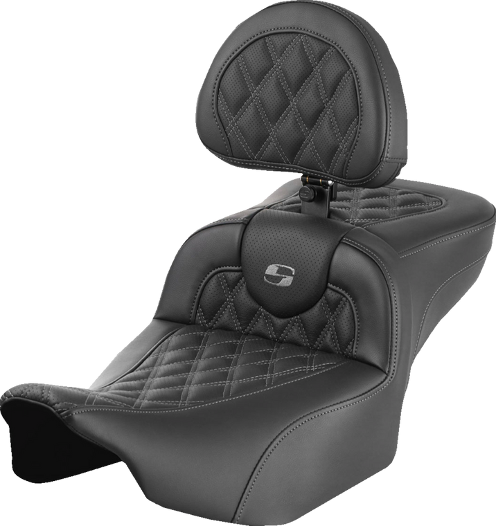 Saddlemen - Seat Roadsofa Ls Ext Rch W/br Grey Stitch - 823-07-184B2