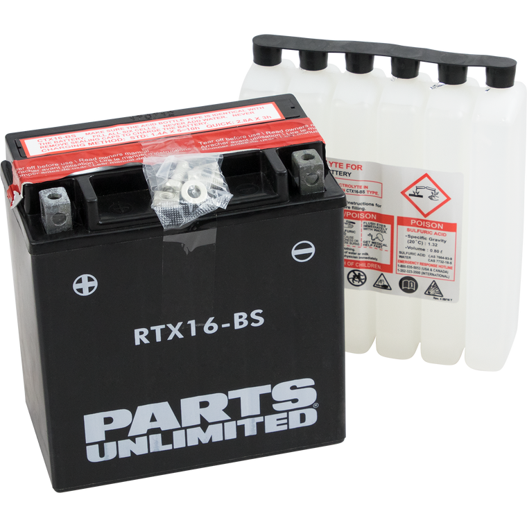 Parts Unlimited - AGM Battery - YTX16-BS .8 L - AGM Maintenance-Free Battery - CTX16-BS