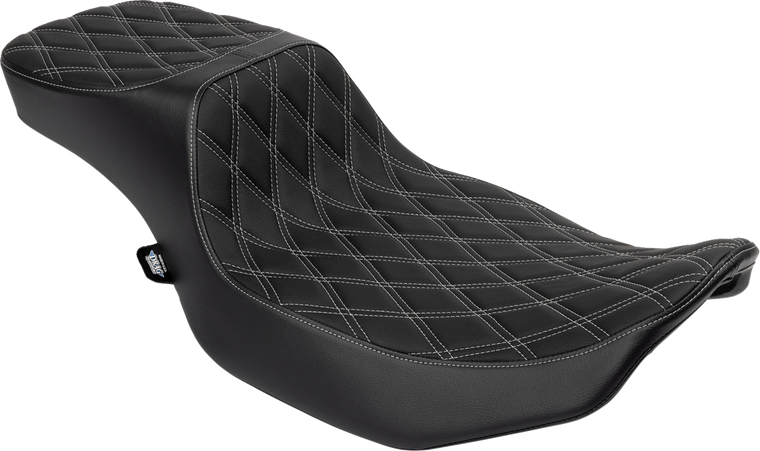 Drag Specialties - Seat Predator 2up Performance Dd Slvr Vinyl Extended Reach - 0801-1942