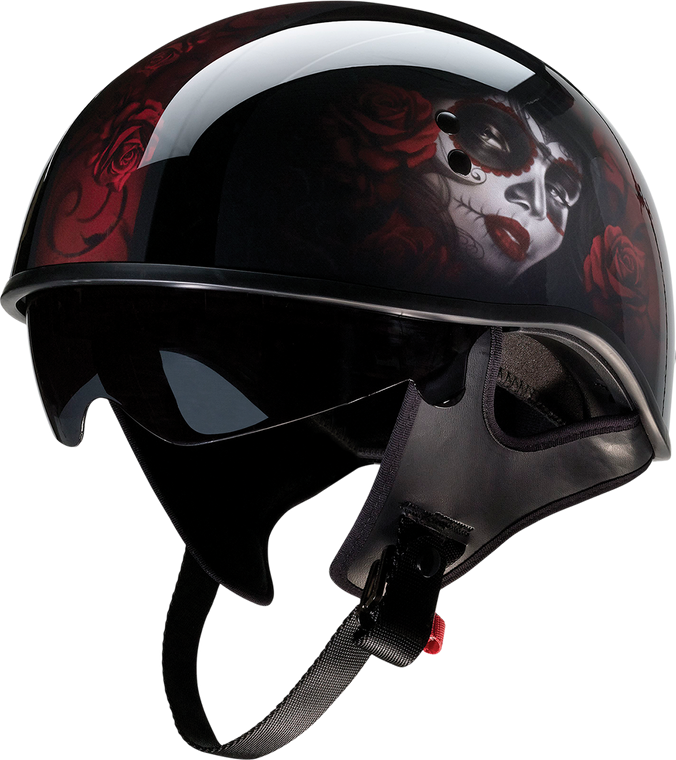 Z1r - Vagrant Helmet - Red Catrina - Black/Red - Medium - Vagrant Red Catrina Helmet - 0103-1315