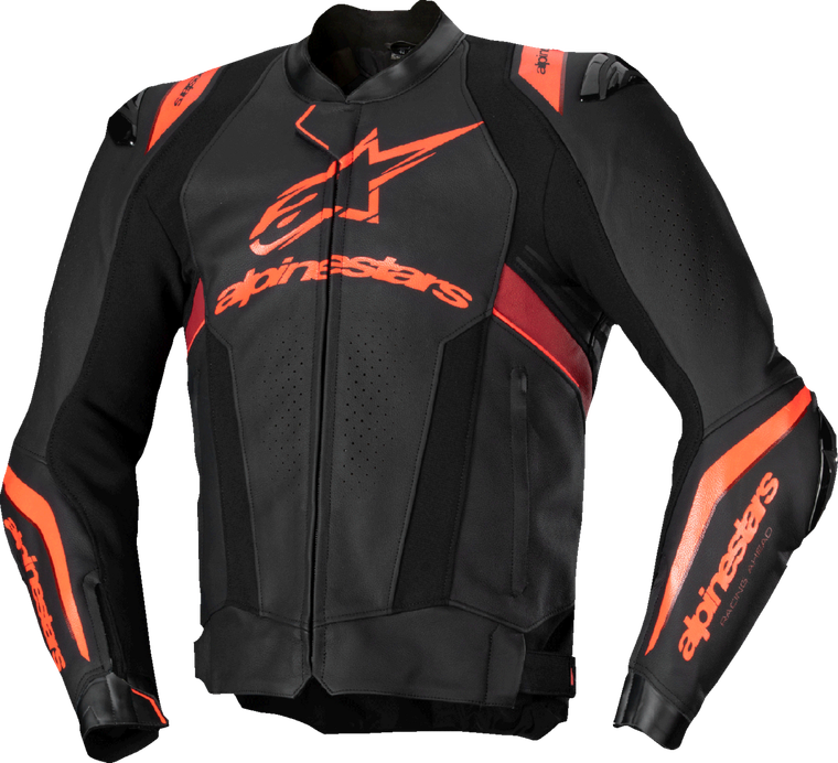 Alpinestars - Jacket Missile V3 Ign Lthr Blk/rd/dk Rd 54 - 3100325-1365-54