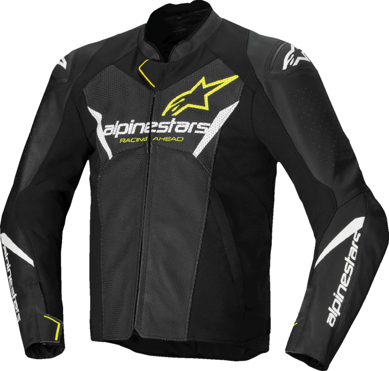 Alpinestars - Jacket Fstr V3 Airflw Lthr Blk/wht/yw 50 - 3103625-125-50