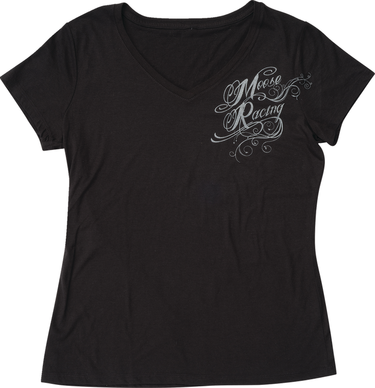 Moose Racing - Tee Wmn Flourish Script Black Lg - 3031-4286