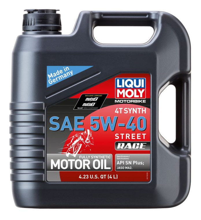 Liqui Moly Motorbike 4t Synth 5w-40 Street Race 4 Liter - 20076 Liqui Moly Motorbike 4t Synth 5w-40 Street Race 4 Liter - 20076