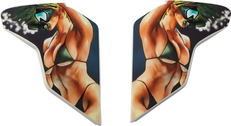 Icon - Airflite Side Plates - Pleasuredome4 - Blue - Airflite Helmet Side Plates - Pleasuredome4 - 0133-1409