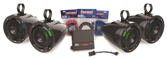 MTX Audio RideCommand Universal Audio W/ Amp And 4 Roll Cage Speaker Package - UNI-2-PRCAA